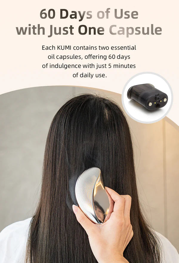 KUMI Electric Detangling Brush Hair and Scalp Massager (Gold)